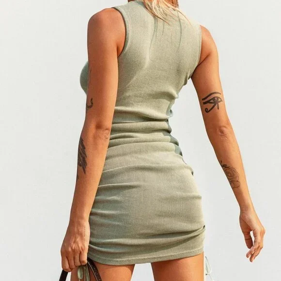 Princess Polly Military Minds Sage Green Mini Dress LIONESS (US 4) - Picture 5 of 8